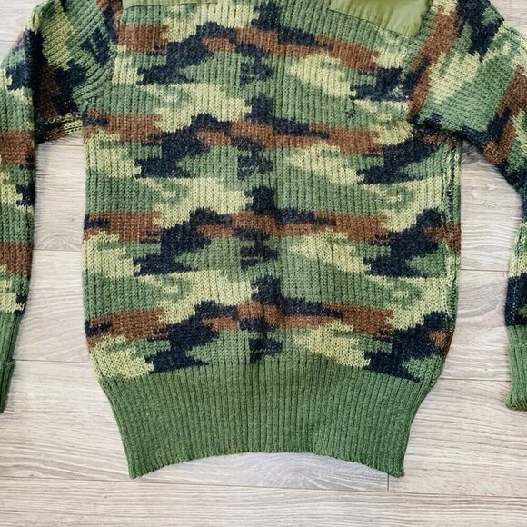 VTG Peter Storm Sweater Mens M Camo Commando 100% Pure New Wool England hunting - Picture 14 of 14